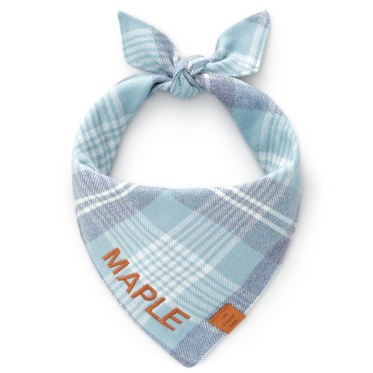 Blue Frost Plaid Flannel Dog Bandana