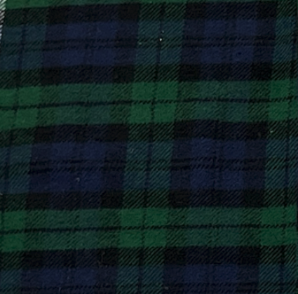 Black Watch Plaid Flannel Lady Bow Collar