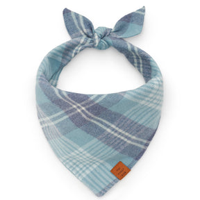 Blue Frost Plaid Flannel Dog Bandana