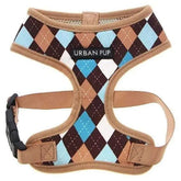 Brown and Blue Argyle Dog Harness