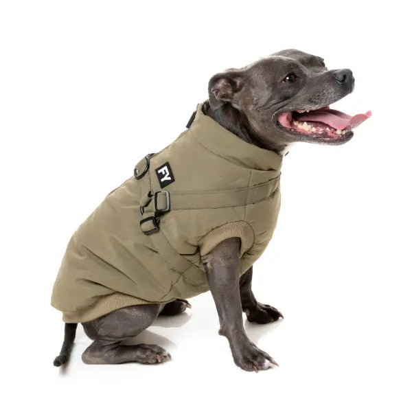 FuzzYard Flash Dog Harness Jacket - Khaki