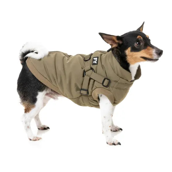 FuzzYard Flash Dog Harness Jacket - Khaki