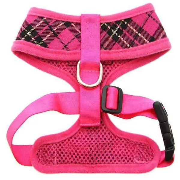 Hot Pink Tartan Dog Harness