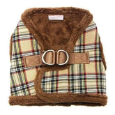 Luxury Fur Lined Brown Tartan Dog Harness