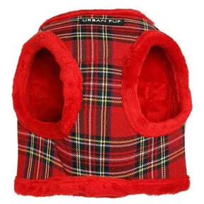 Luxury Fur Lined Red Tartan Dog Harness