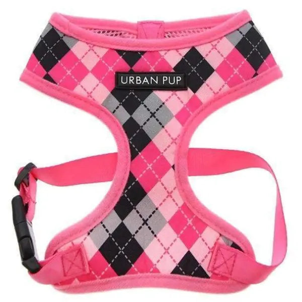 Pink Argyle Dog Harness